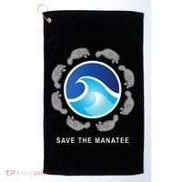 Save The Manatee Sea Cow Ocean Life Earth Day Novelty Golf Towel thumb 0