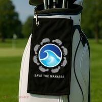 Save The Manatee Sea Cow Ocean Life Earth Day Novelty Golf Towel thumb 2