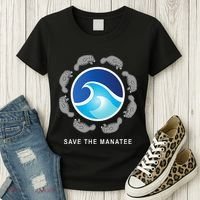 Save The Manatee Sea Cow Ocean Life Earth Day Novelty Women's T-Shirt thumb 3