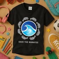 Save The Manatee Sea Cow Ocean Life Earth Day Novelty Kids T-Shirt thumb 3