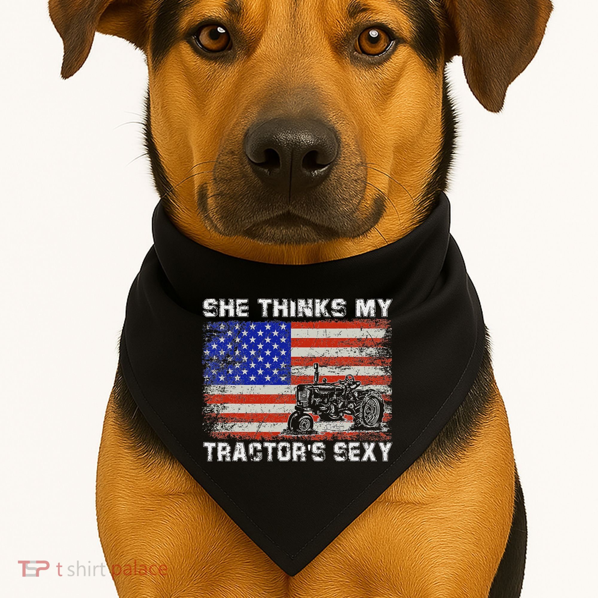 She Thinks My TractorS Sexy Tractor Driver USA-Made Doggie Bandana