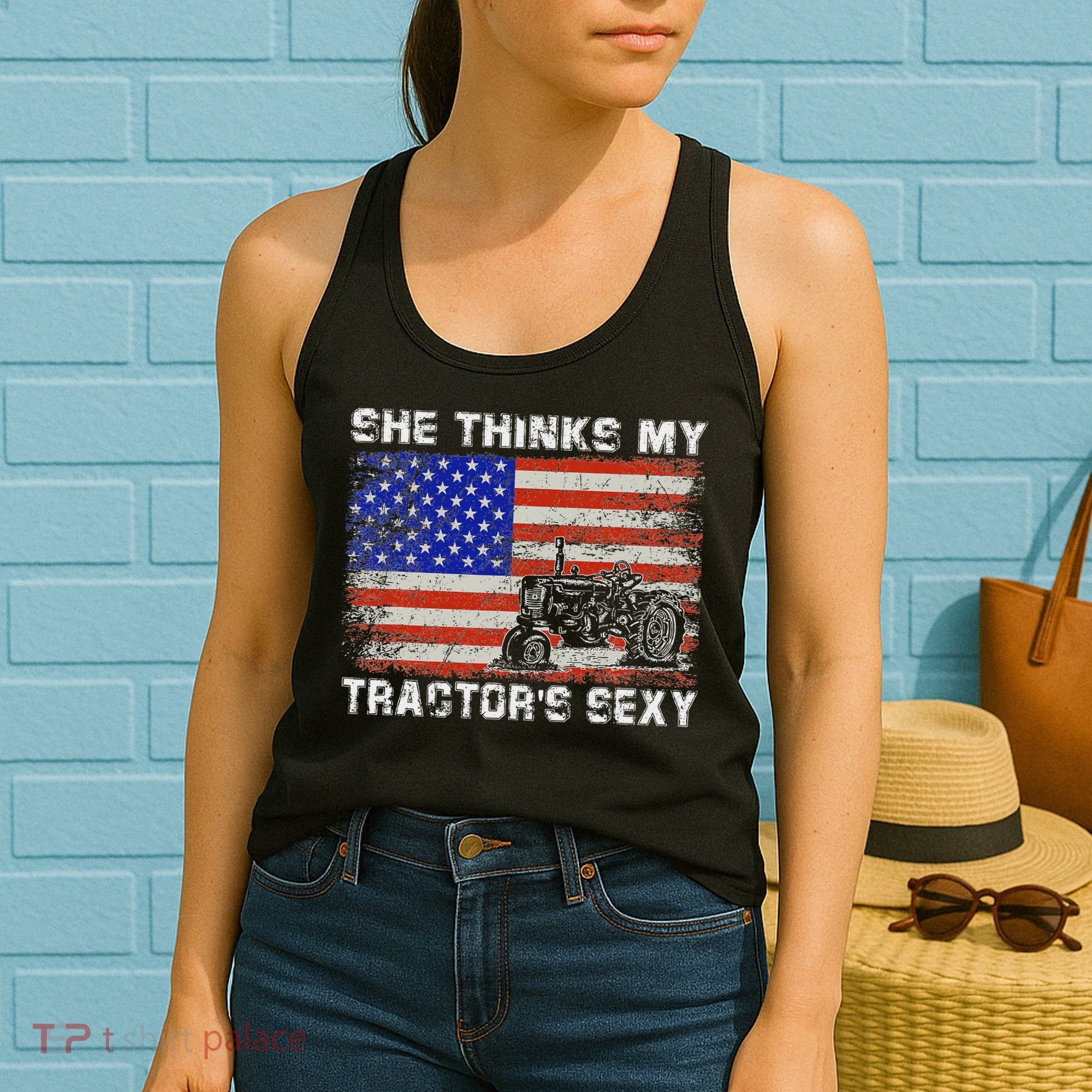 She Thinks My TractorS Sexy Tractor Driver Women's Tank Top