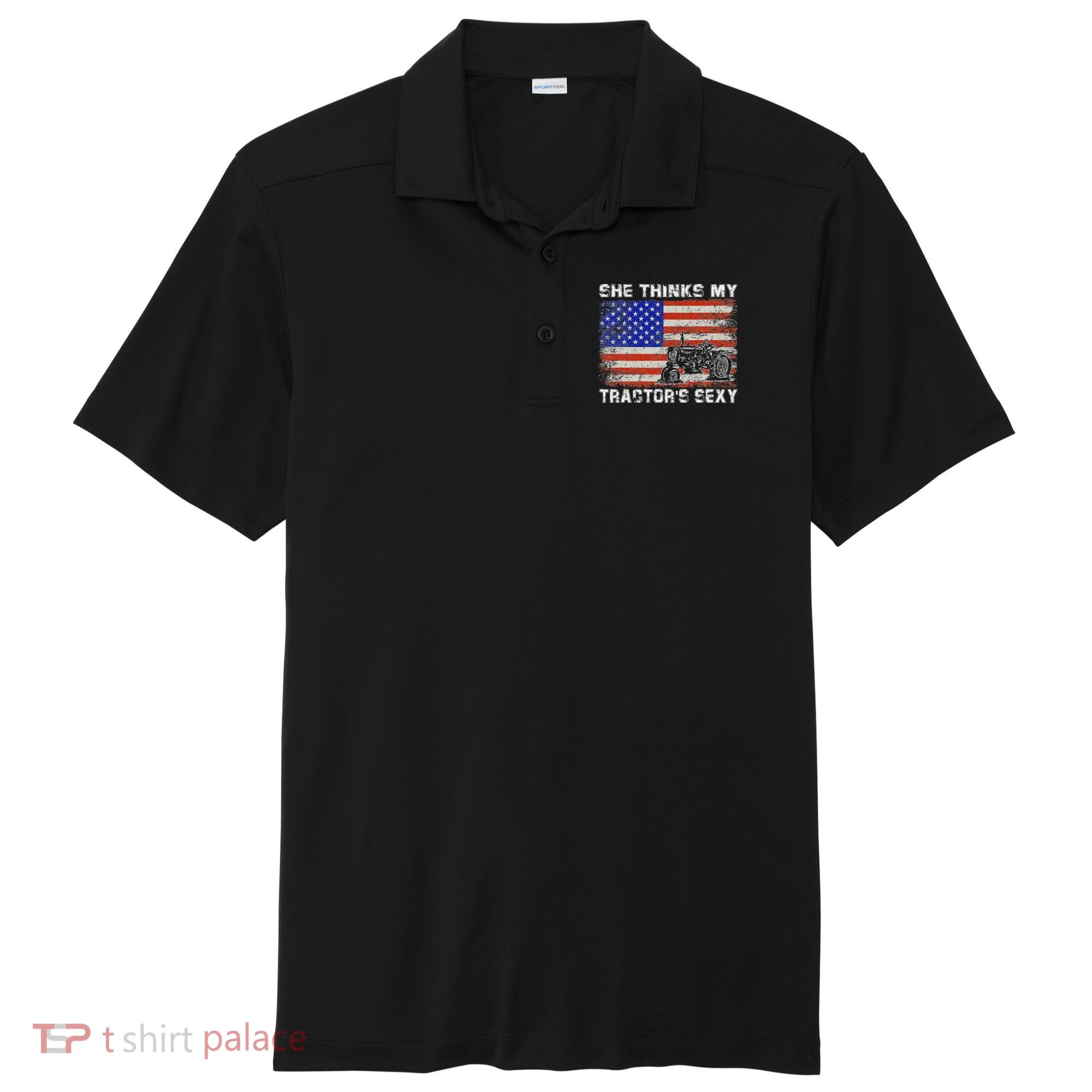 She Thinks My TractorS Sexy Tractor Driver Sport-Tek Posi-UV Pro Polo