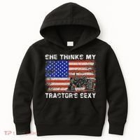 She Thinks My TractorS Sexy Tractor Driver Kids Hoodie thumb 0