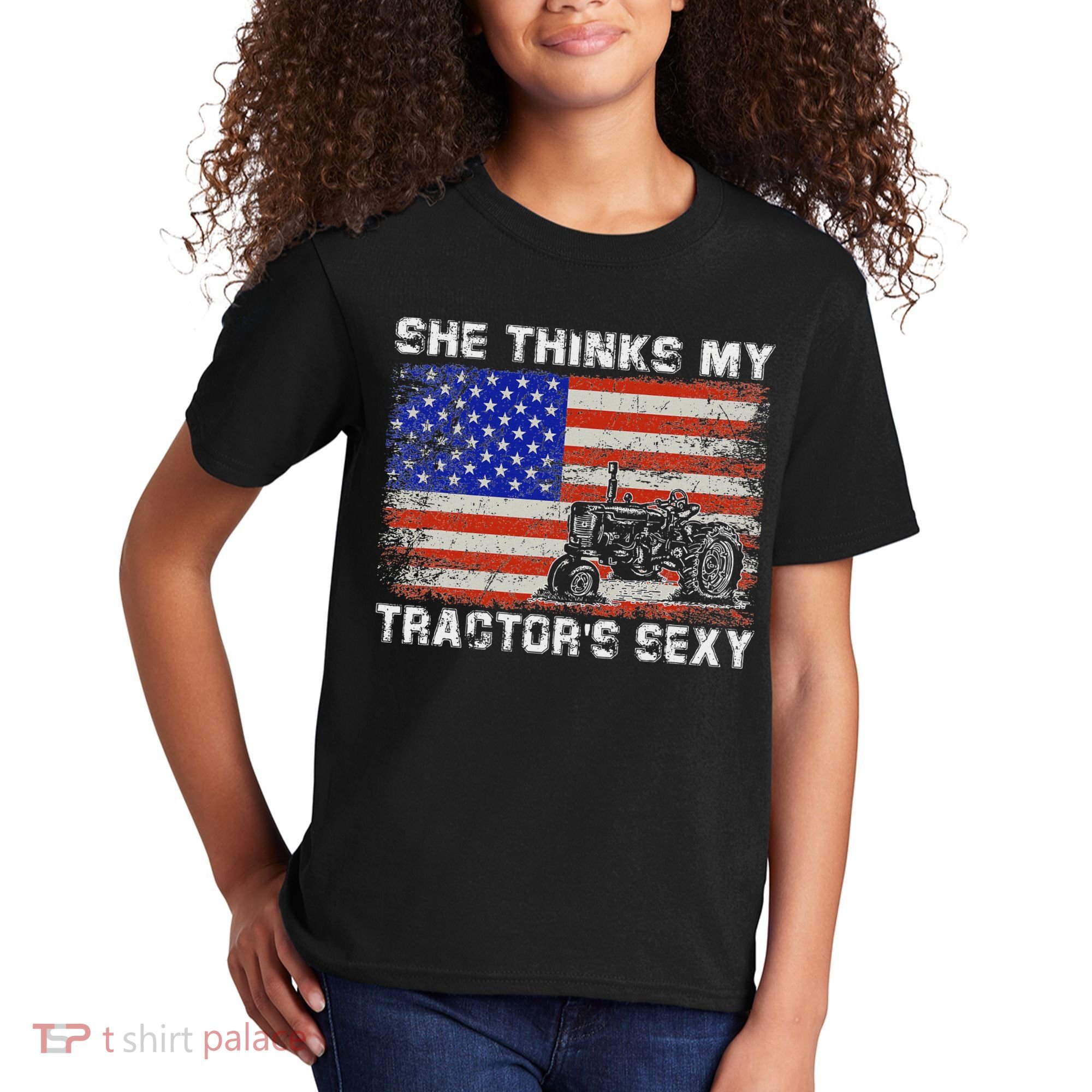 She Thinks My TractorS Sexy Tractor Driver Kids T-Shirt