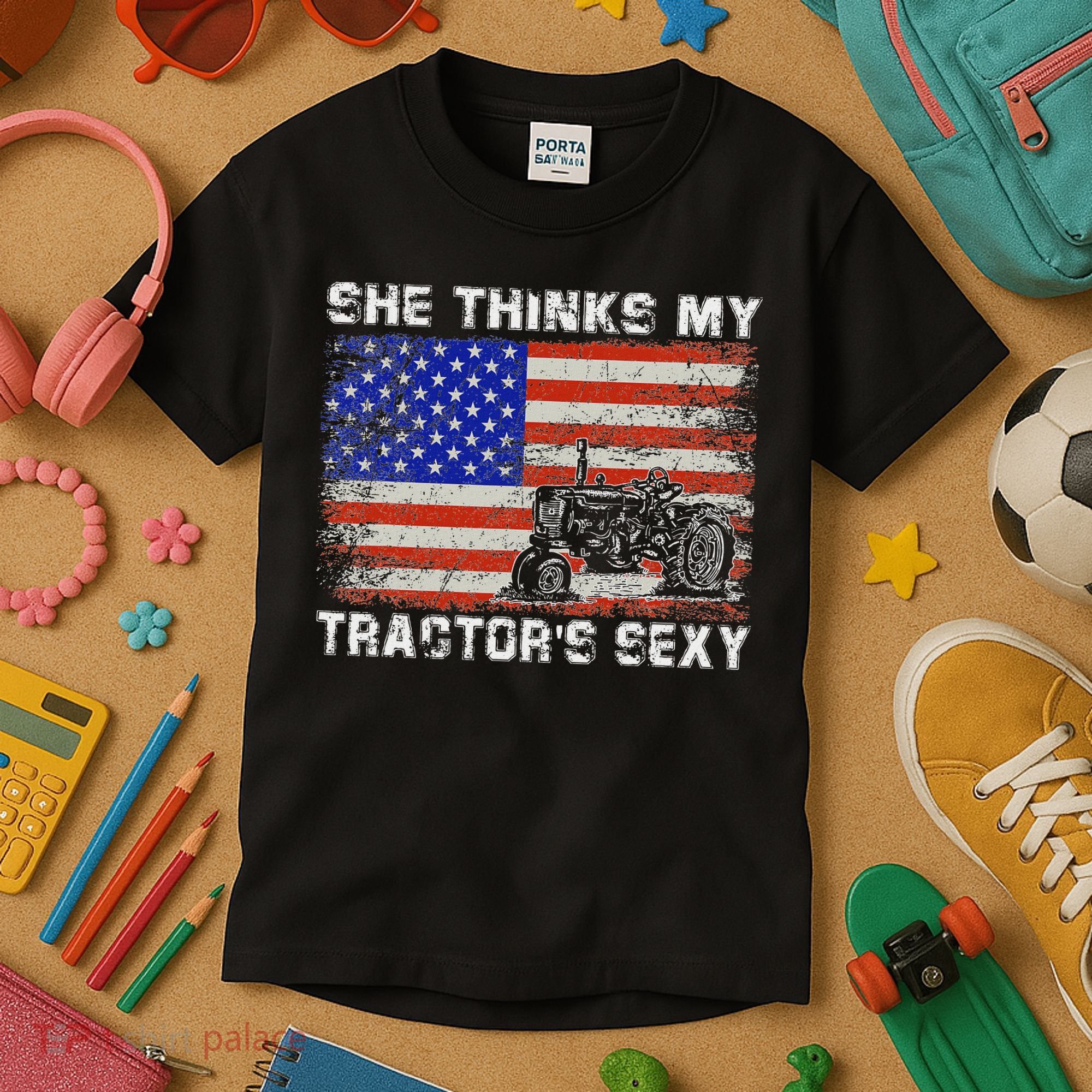 She Thinks My TractorS Sexy Tractor Driver Kids T-Shirt