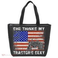 She Thinks My TractorS Sexy Tractor Driver Tote Bag thumb 0