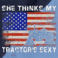 She Thinks My TractorS Sexy Tractor Driver Raglan Baseball Sleeve Shirt thumb 2
