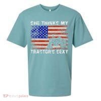 She Thinks My TractorS Sexy Tractor Driver Sueded Cloud Jersey T-Shirt thumb 0