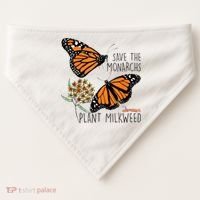 Save The Monarchs Plant Some Milkweed Butterfly Gift Meaningful Gift USA-Made Doggie Bandana thumb 0