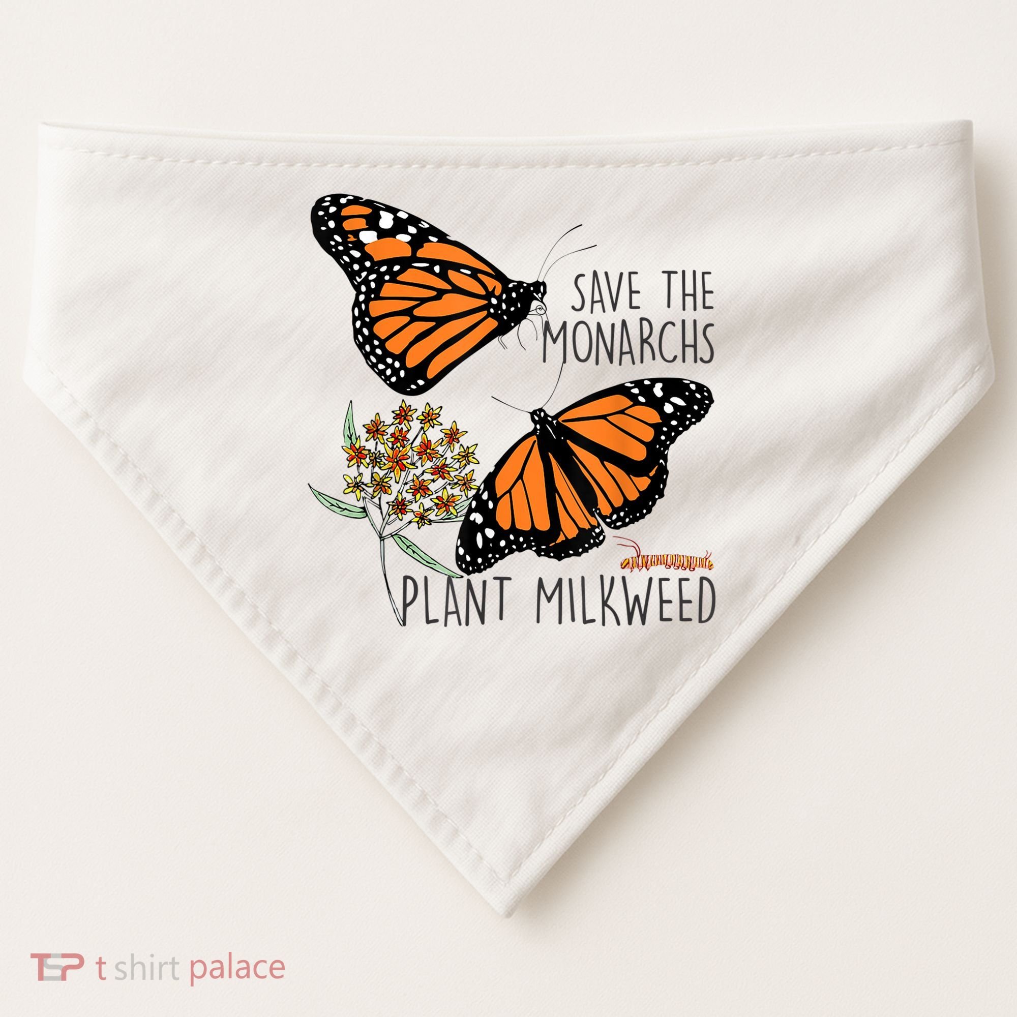 Save The Monarchs Plant Some Milkweed Butterfly Gift Meaningful Gift USA-Made Doggie Bandana