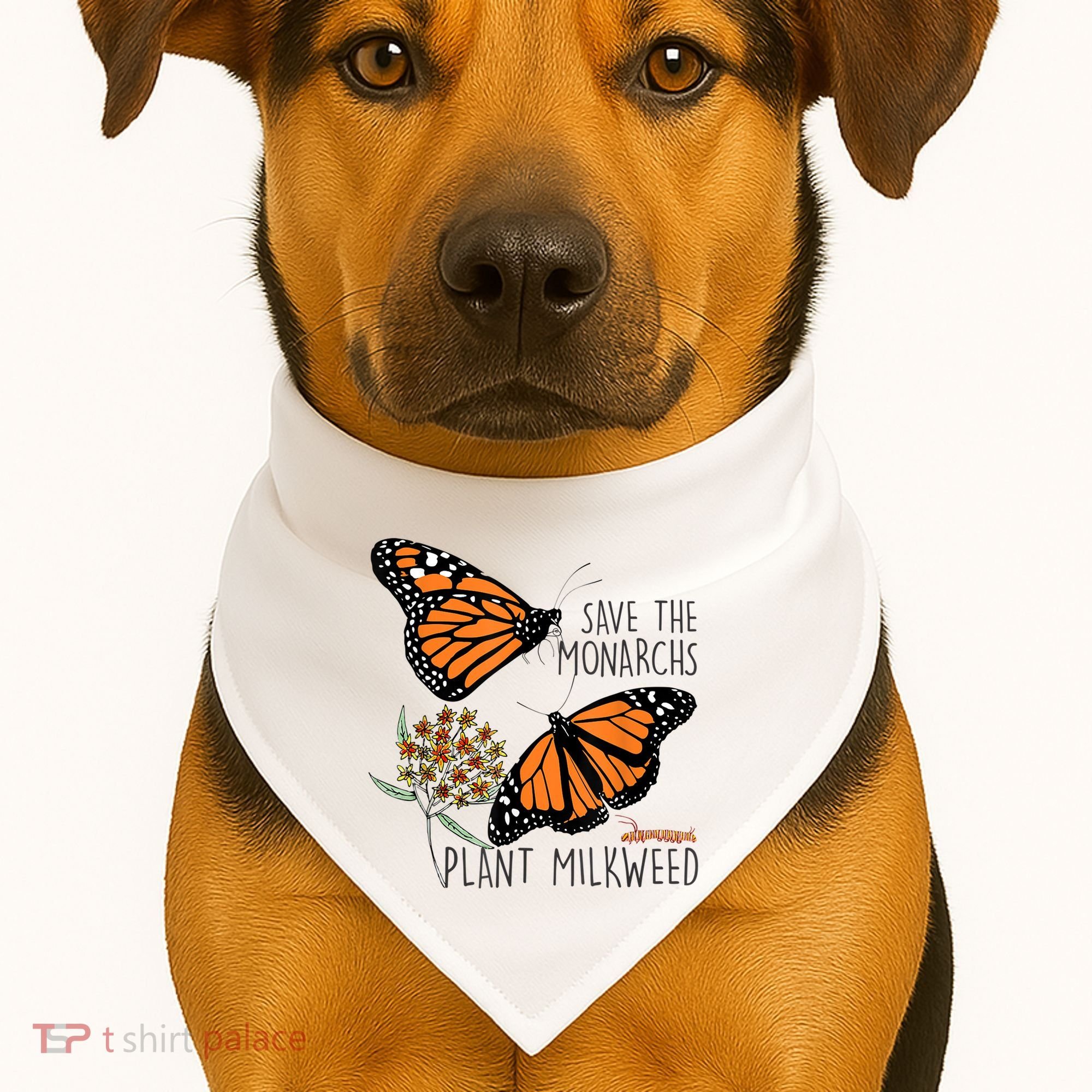 Save The Monarchs Plant Some Milkweed Butterfly Gift Meaningful Gift USA-Made Doggie Bandana