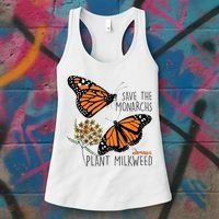 Save The Monarchs Plant Some Milkweed Butterfly Gift Meaningful Gift Women's Tank Top thumb 3
