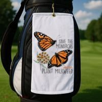 Save The Monarchs Plant Some Milkweed Butterfly Gift Meaningful Gift Golf Towel thumb 2