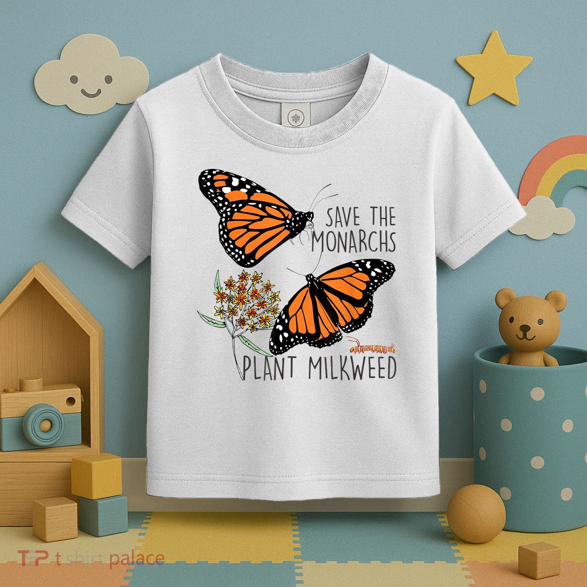 Save The Monarchs Plant Some Milkweed Butterfly Gift Meaningful Gift Toddler T-Shirt