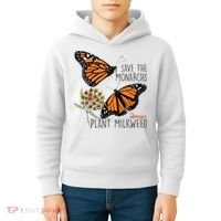 Save The Monarchs Plant Some Milkweed Butterfly Gift Meaningful Gift Kids Hoodie thumb 4