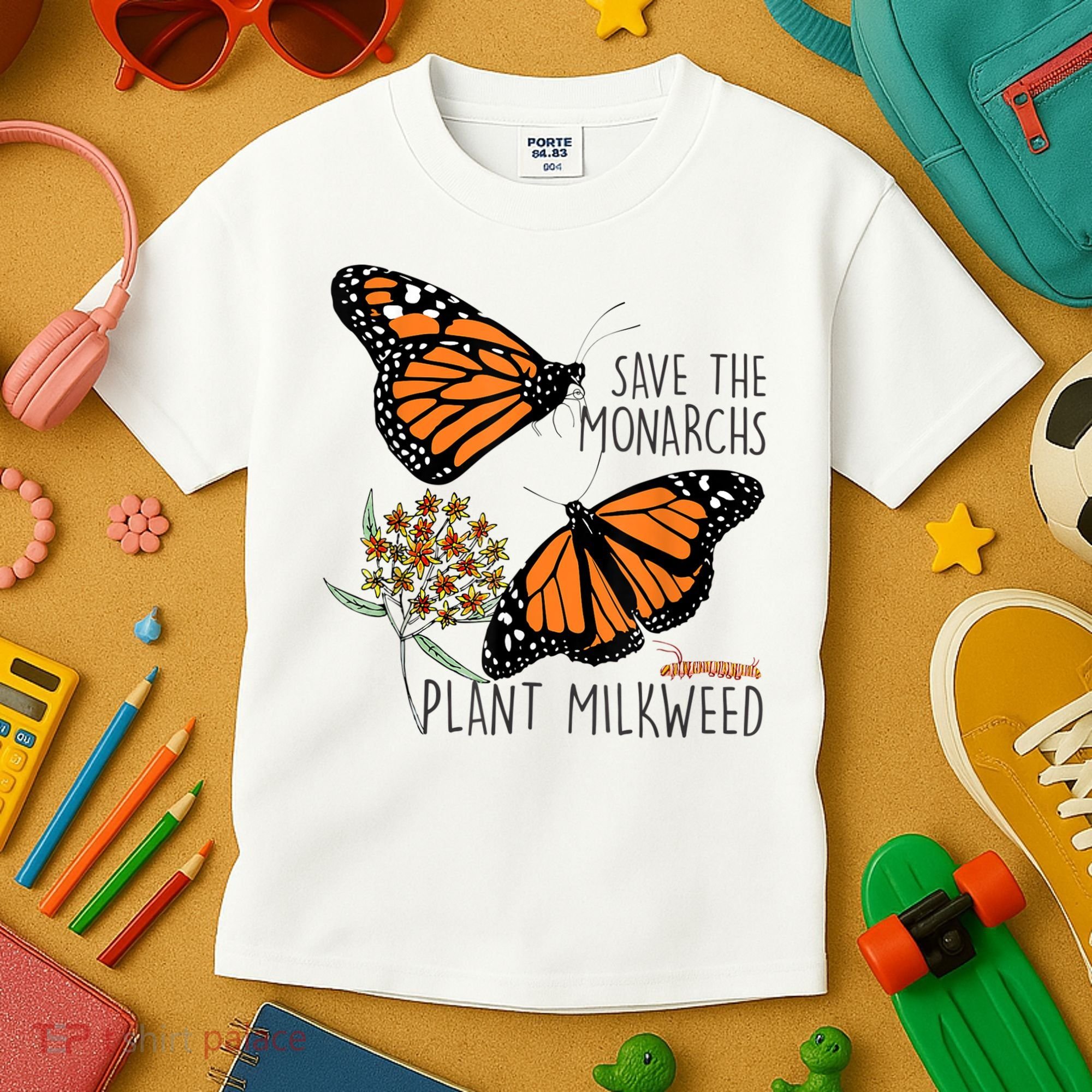Save The Monarchs Plant Some Milkweed Butterfly Gift Meaningful Gift Kids T-Shirt