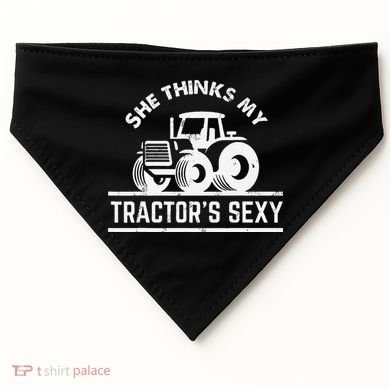 She Thinks My Tractor's Sexy Funny Farmer USA-Made Doggie Bandana