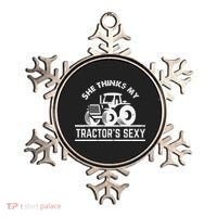 She Thinks My Tractor's Sexy Funny Farmer Ornament thumb 0