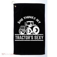 She Thinks My Tractor's Sexy Funny Farmer Golf Towel thumb 0