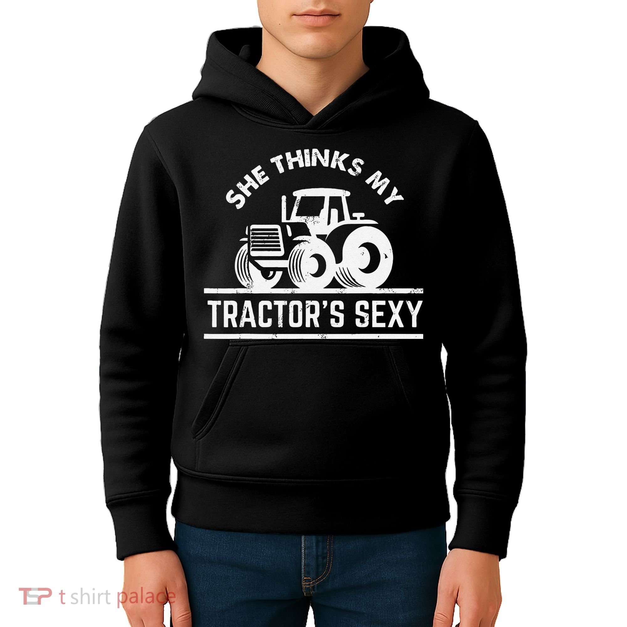 She Thinks My Tractor's Sexy Funny Farmer Kids Hoodie