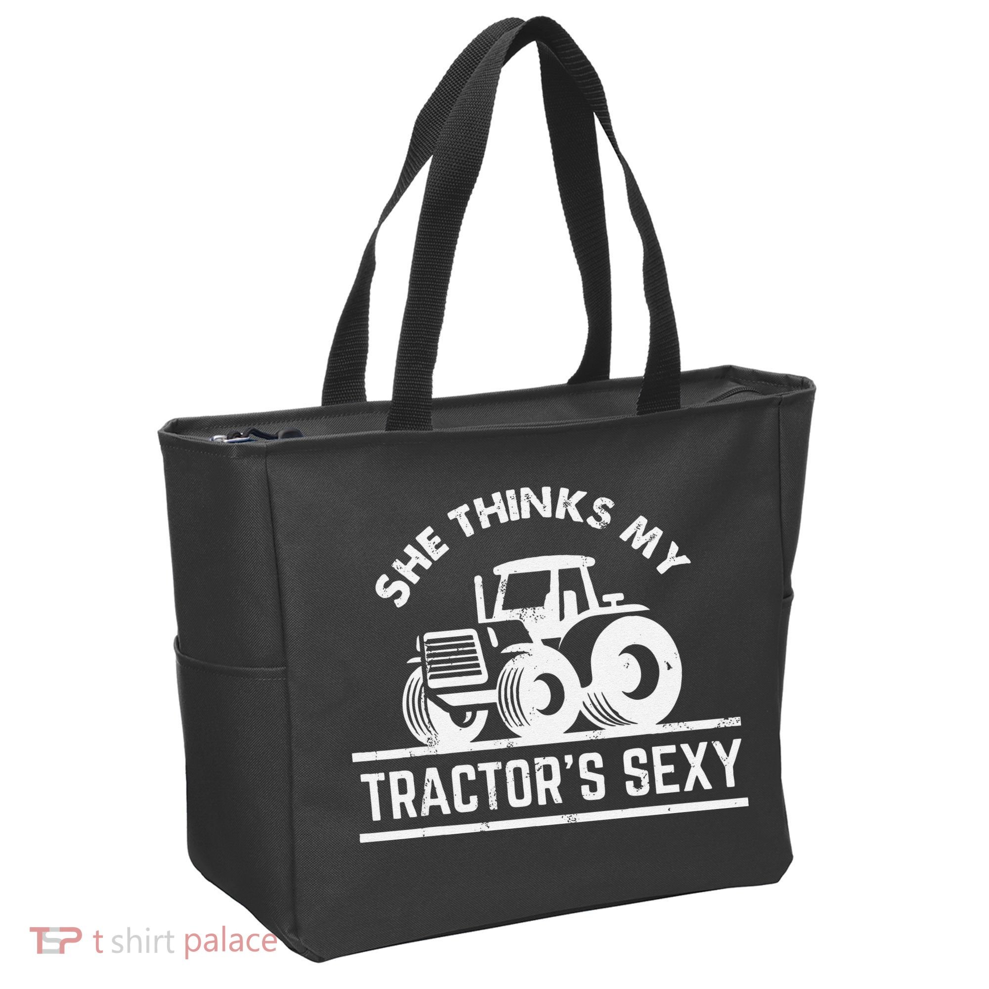 She Thinks My Tractor's Sexy Funny Farmer Tote Bag