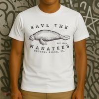 Save The Manatee Crystal River Fl Vinatage Sea Cow T-Shirt thumb 3