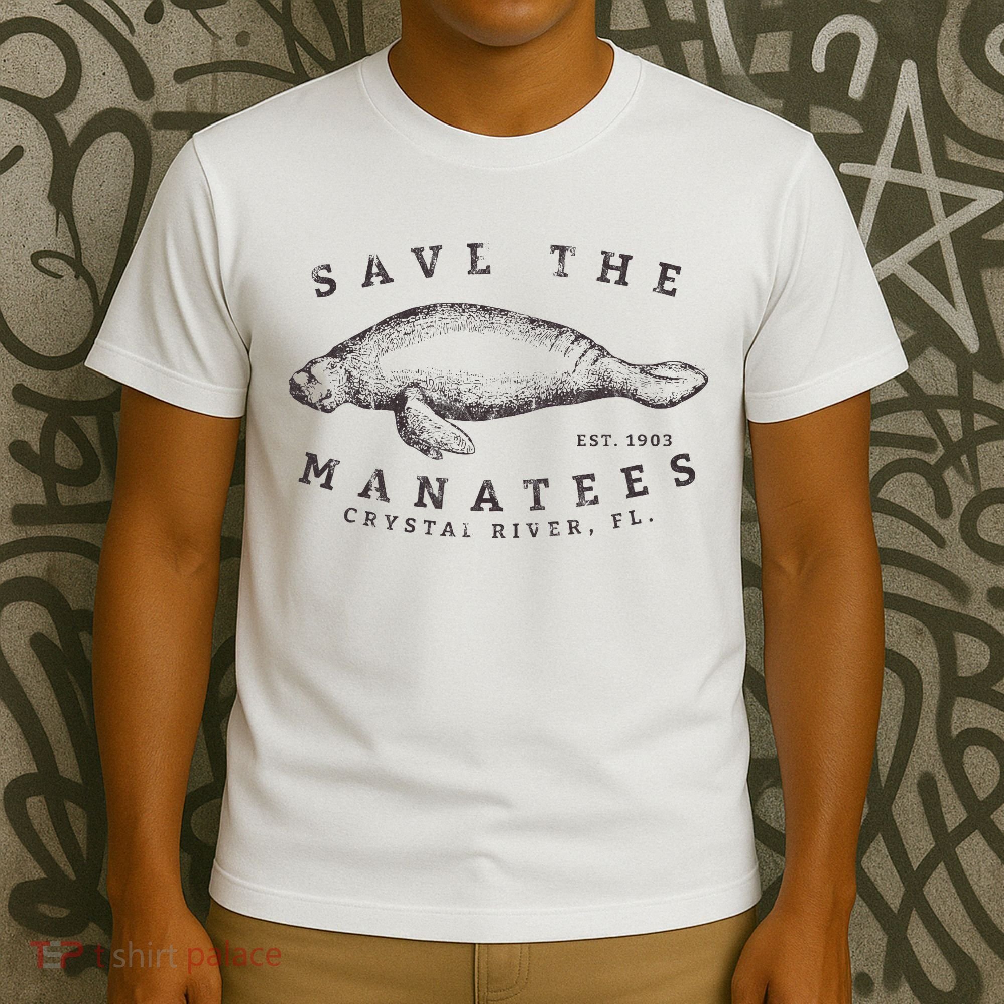 Save The Manatee Crystal River Fl Vinatage Sea Cow T-Shirt