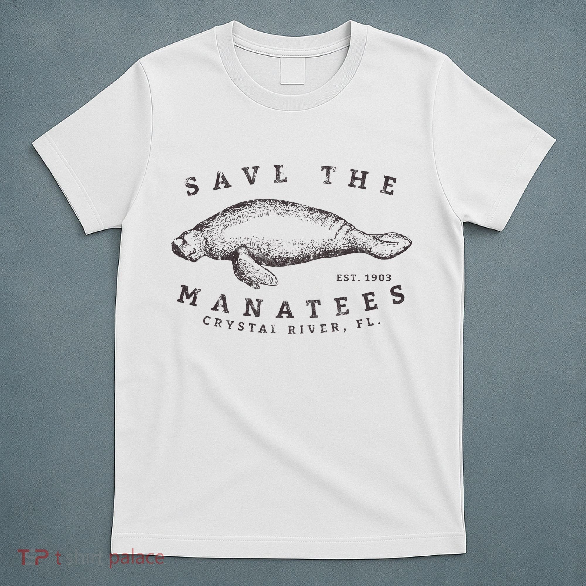 Save The Manatee Crystal River Fl Vinatage Sea Cow T-Shirt