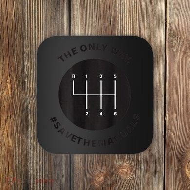 Save The Manuals Simple Graphic For Car Lovers Coaster
