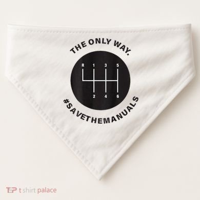 Save The Manuals Simple Graphic For Car Lovers USA-Made Doggie Bandana