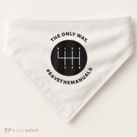 Save The Manuals Simple Graphic For Car Lovers USA-Made Doggie Bandana thumb 0