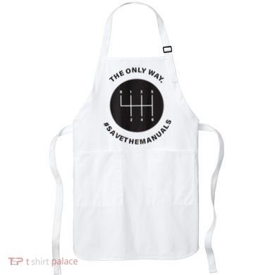 Save The Manuals Simple Graphic For Car Lovers Apron
