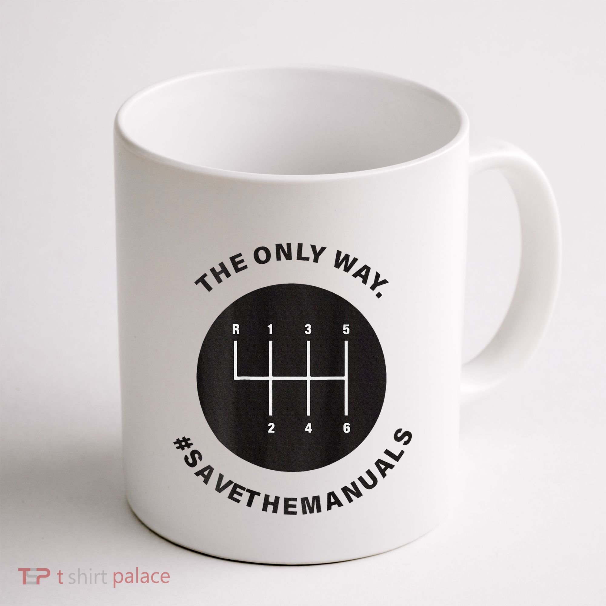 Save The Manuals Simple Graphic For Car Lovers Coffee Mug