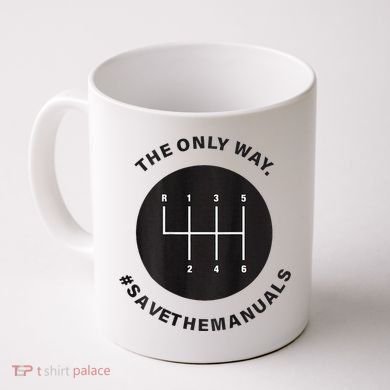 Save The Manuals Simple Graphic For Car Lovers Coffee Mug