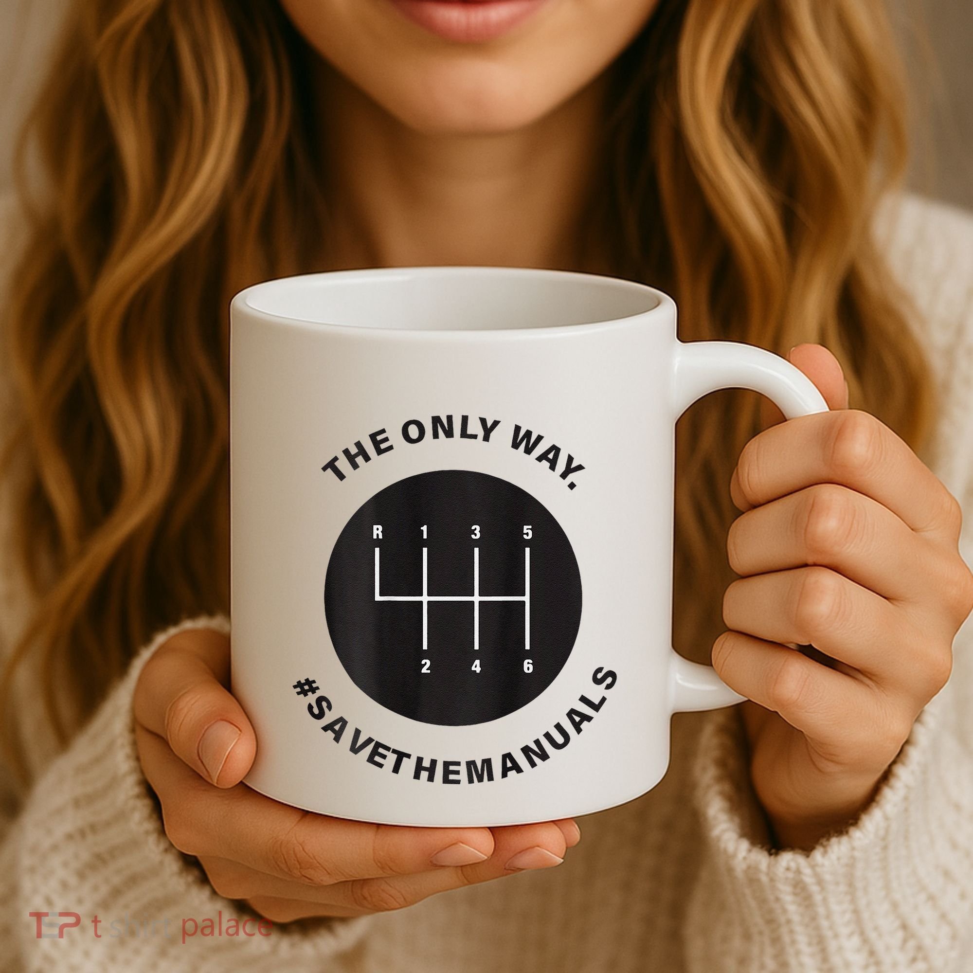 Save The Manuals Simple Graphic For Car Lovers Coffee Mug