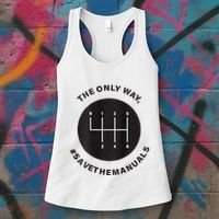 Save The Manuals Simple Graphic For Car Lovers Women's Tank Top thumb 3