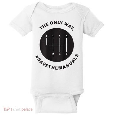 Save The Manuals Simple Graphic For Car Lovers Baby Bodysuit