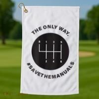 Save The Manuals Simple Graphic For Car Lovers Golf Towel thumb 1