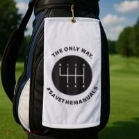 Save The Manuals Simple Graphic For Car Lovers Golf Towel thumb 2