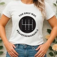 Save The Manuals Simple Graphic For Car Lovers Women's T-Shirt thumb 2