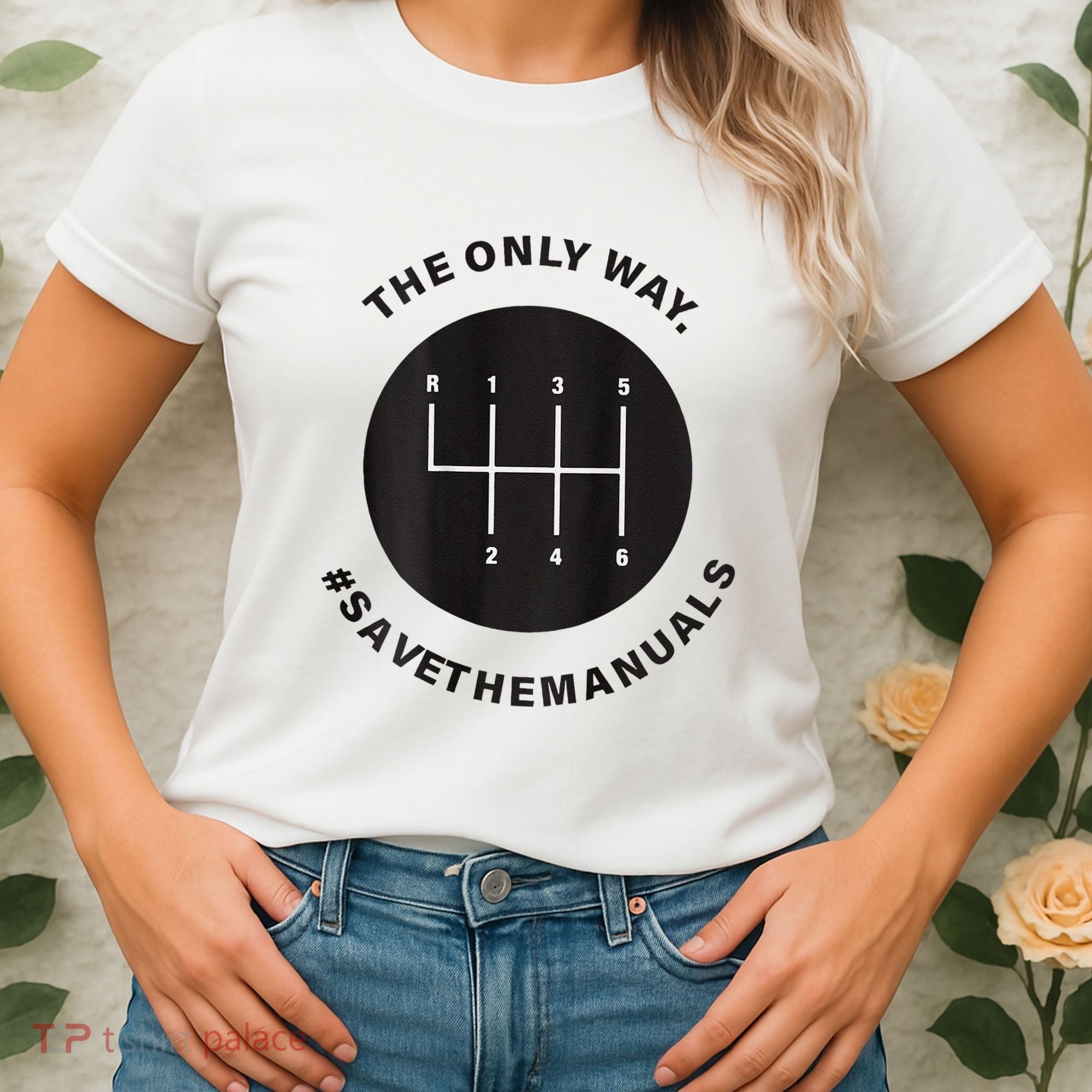 Save The Manuals Simple Graphic For Car Lovers Women's T-Shirt
