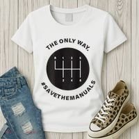 Save The Manuals Simple Graphic For Car Lovers Women's T-Shirt thumb 3