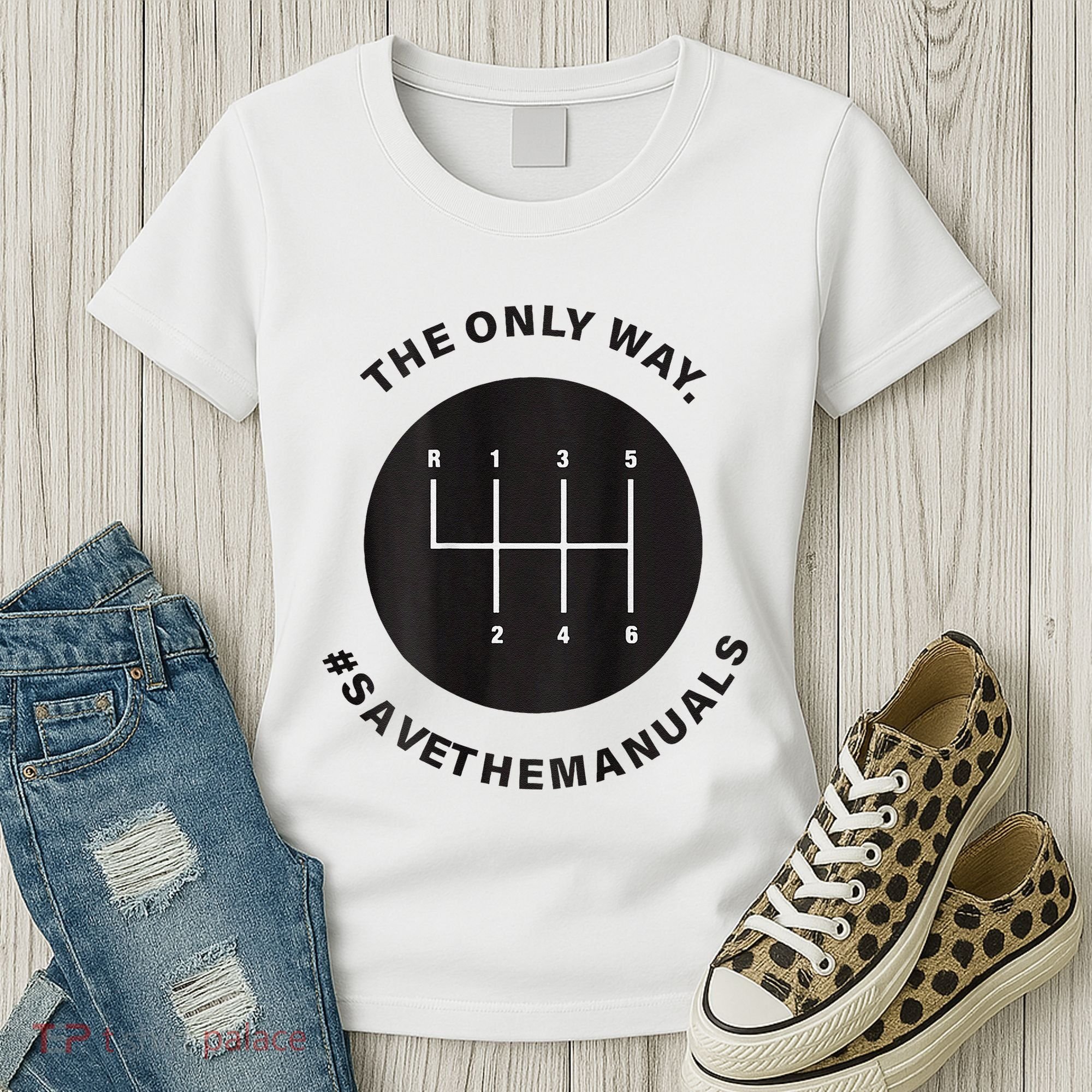 Save The Manuals Simple Graphic For Car Lovers Women's T-Shirt