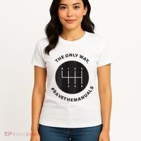 Save The Manuals Simple Graphic For Car Lovers Women's T-Shirt thumb 4