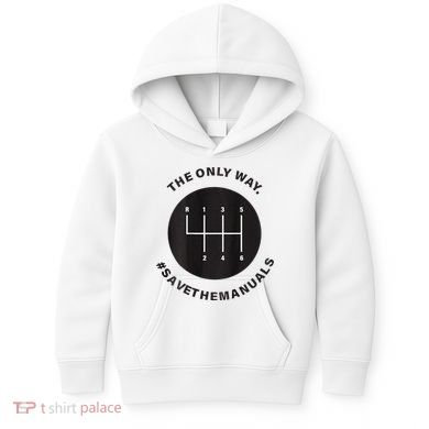 Save The Manuals Simple Graphic For Car Lovers Kids Hoodie