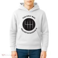 Save The Manuals Simple Graphic For Car Lovers Kids Hoodie thumb 4