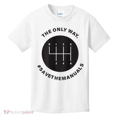 Save The Manuals Simple Graphic For Car Lovers Kids T-Shirt