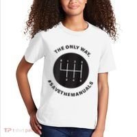 Save The Manuals Simple Graphic For Car Lovers Kids T-Shirt thumb 2