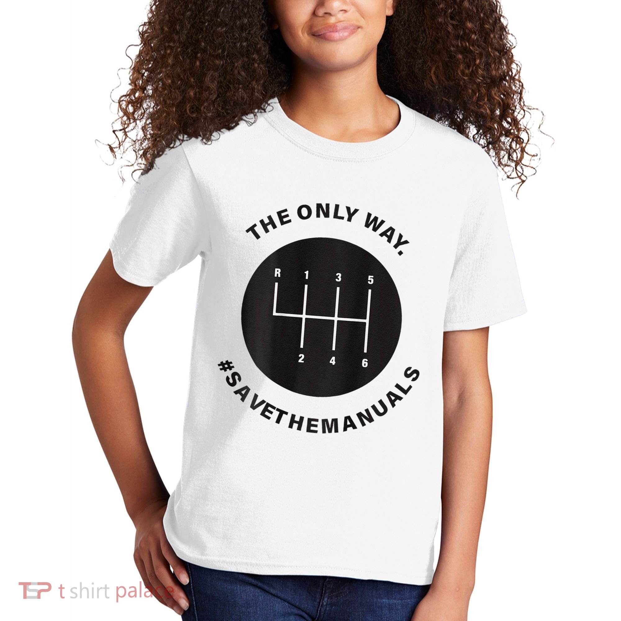 Save The Manuals Simple Graphic For Car Lovers Kids T-Shirt